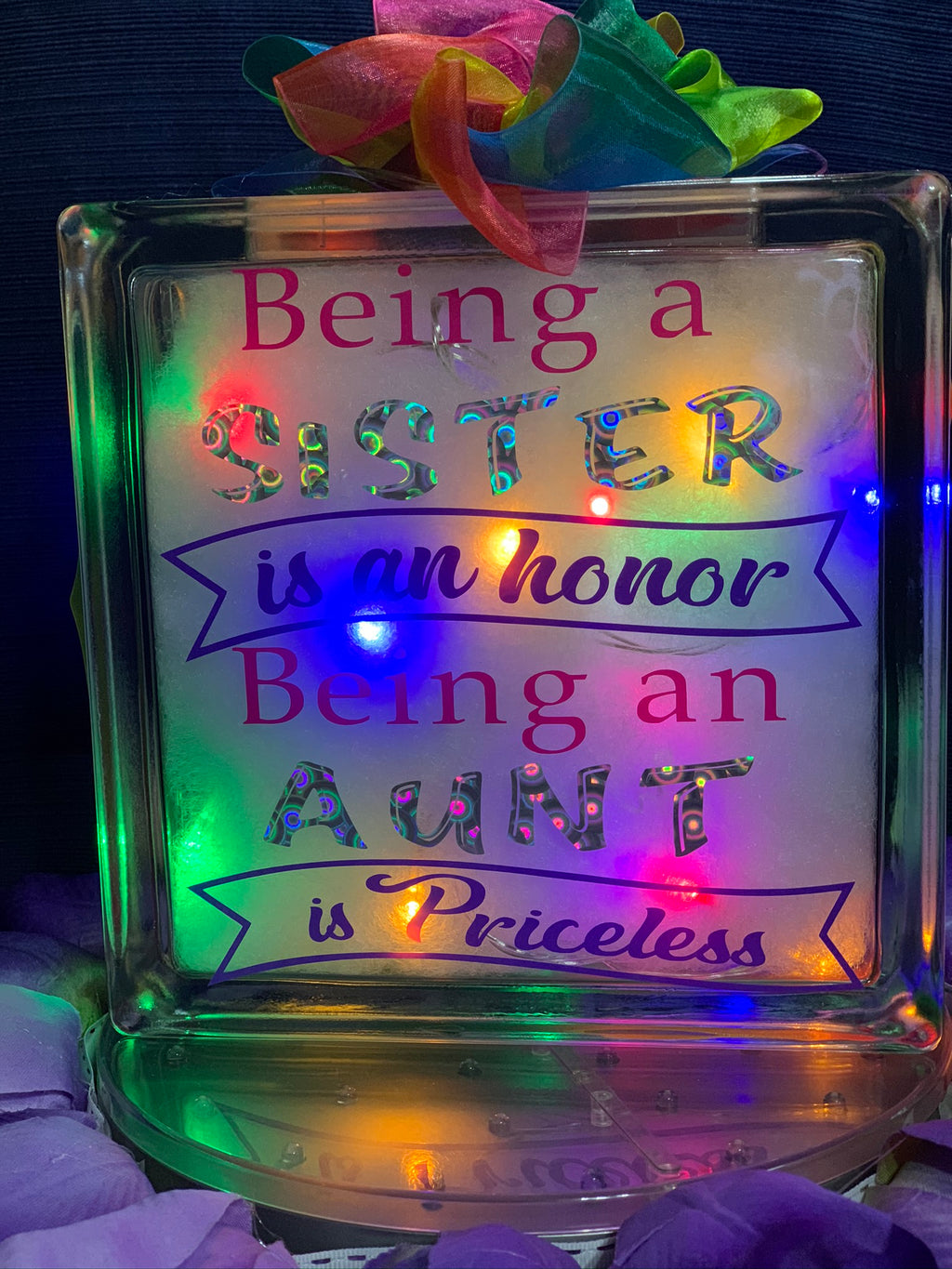 🏡Being a Sister is an honor Being an Aunt is Priceless Glass Block💗