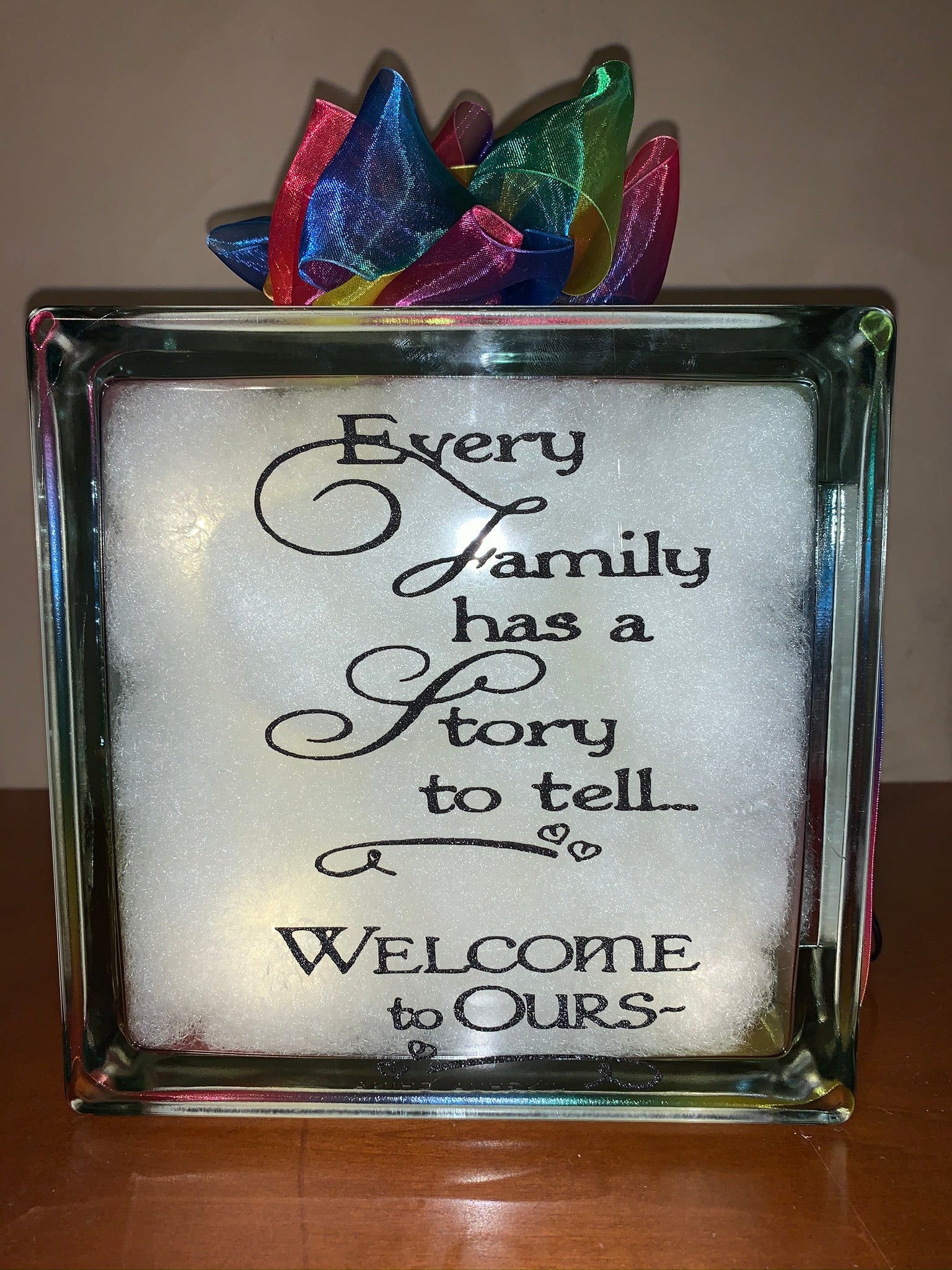 🏡Everyone has a Story Welcome to Ours Glass Block💚