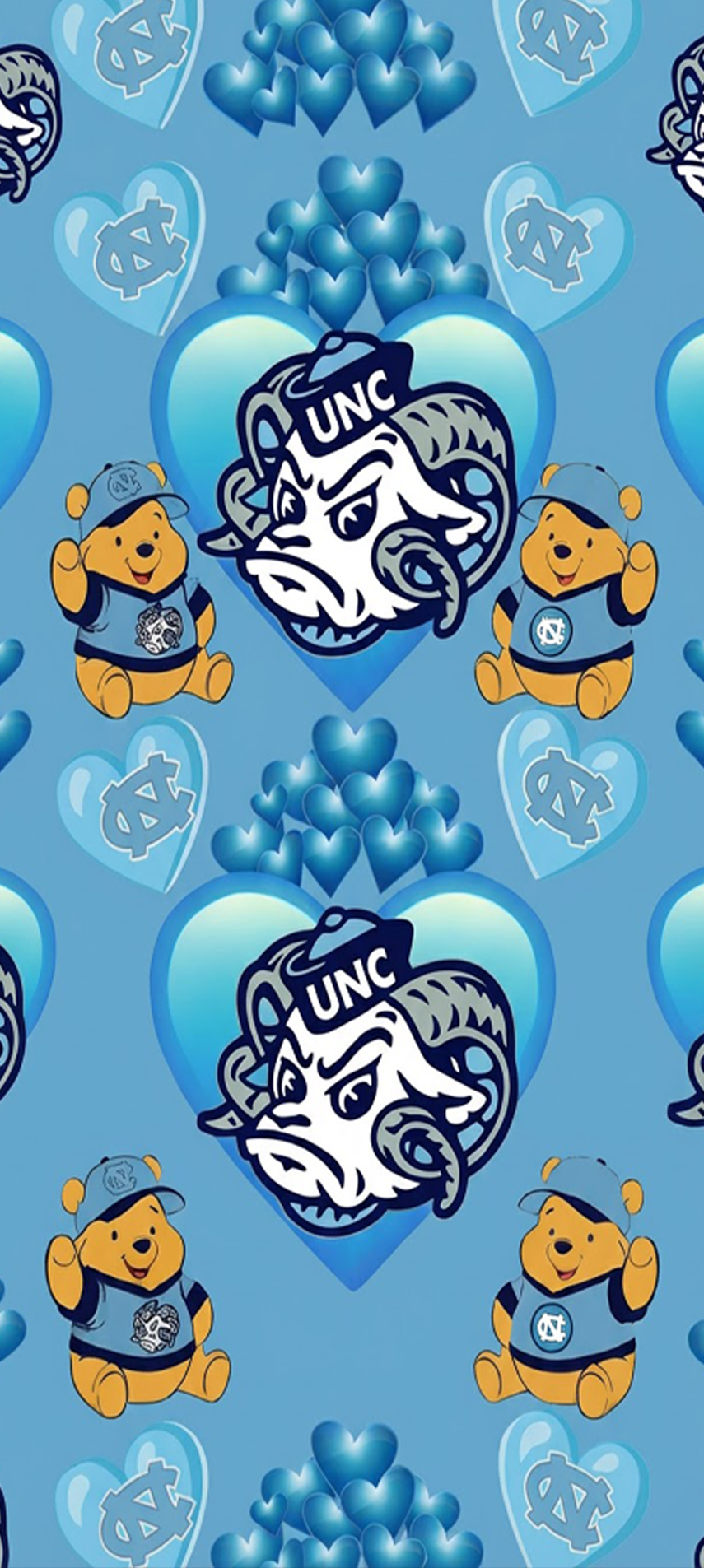 📱University of North Carolina UNC & Disney Winnie the Pooh Digital Art🩷