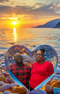 Sunset Heart Love Digital Art 💘