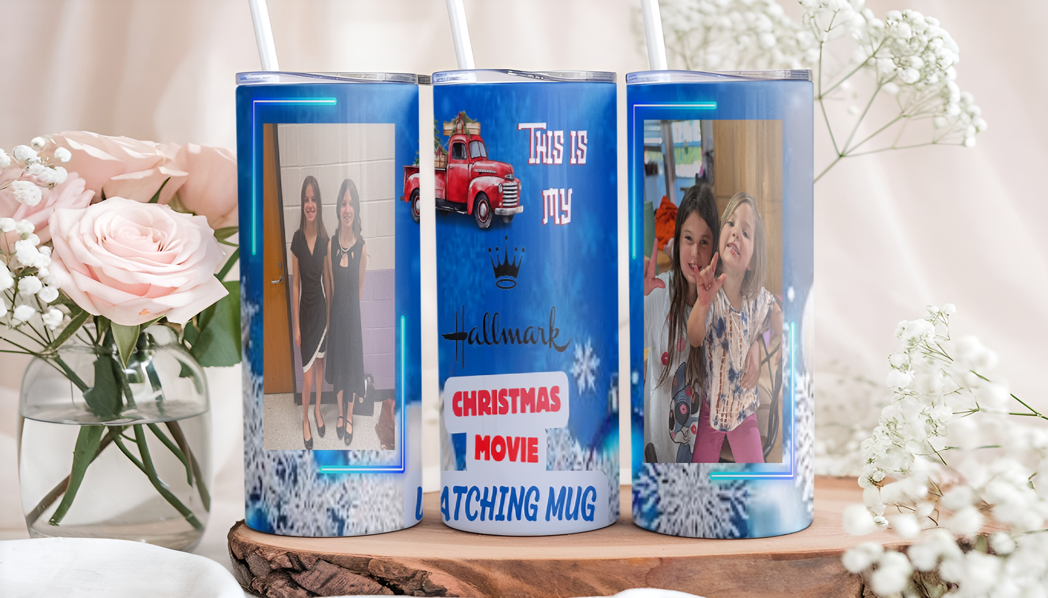 🪂🌻🥤Christmas Movie Watching Tumbler 🌻