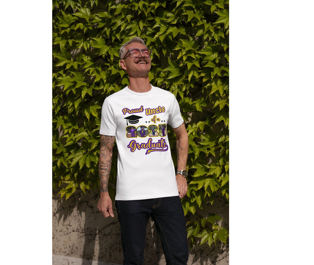 💯Personalized Proud Photo Graduation Family T-Shirt/Sweatshirt: Custom Name & School Clothing