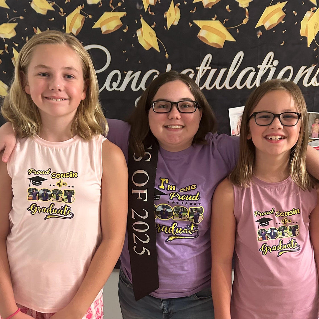 💯Personalized Proud Photo Graduation Family T-Shirt/Sweatshirt: Custom Name & School Clothing